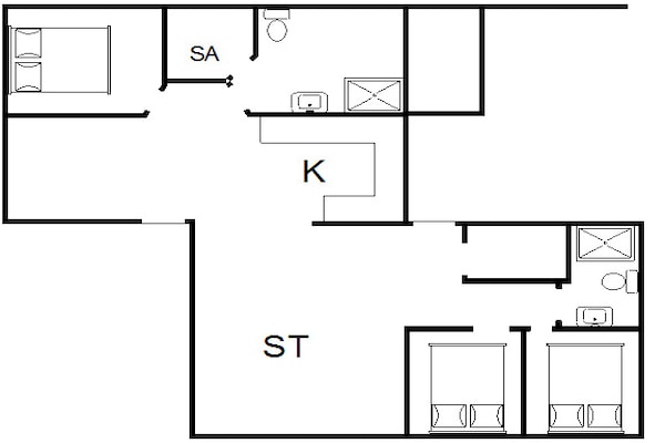 Foto van 6 persoons vakantie huis in Fanø - Vakantiehuis in Fanø - FloorPlan