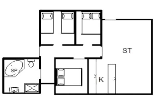 Foto van Rustige Oase in Rindby - Vakantiehuis in Fanø - FloorPlan