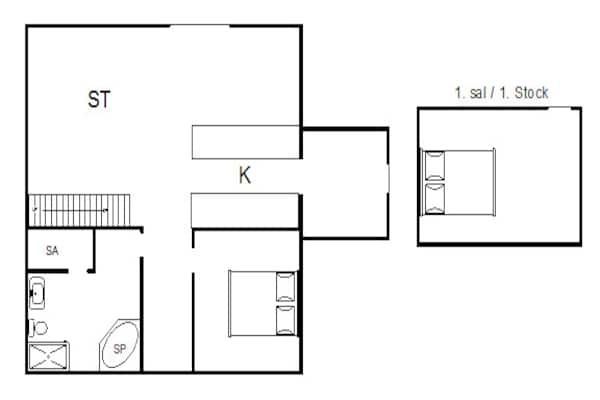 Foto van 4 persoons vakantie huis in Blåvand - Vakantiehuis in Blåvand - FloorPlan