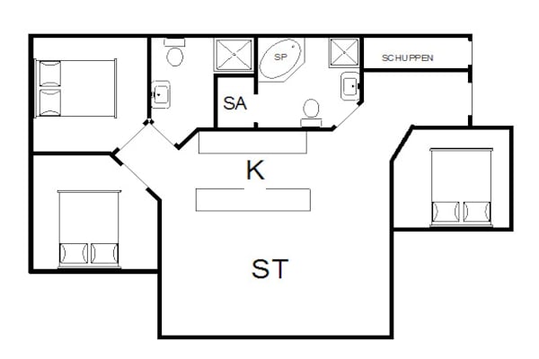 Foto van 6 persoons vakantie huis in Blåvand - Vakantiehuis in Blåvand - FloorPlan
