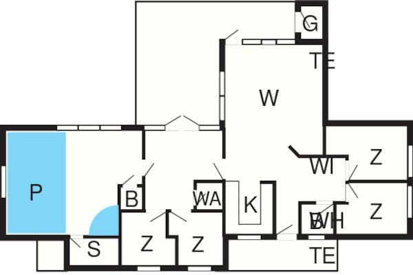 Foto van Vakantiehuis met sauna aan het strand - Vakantiehuis in Aakirkeby - FloorPlan