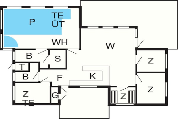 Foto van Luxe Pool House Retreat in Saltum - Vakantiehuis in Saltum - FloorPlan