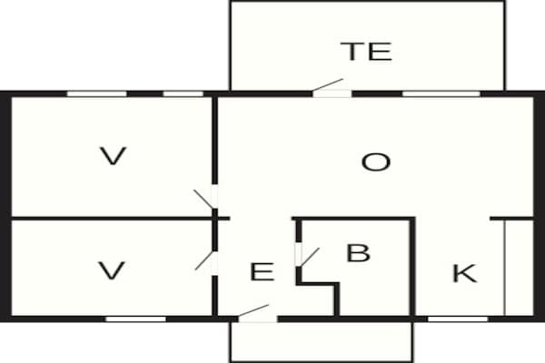 Foto van 4 persoons vakantie huis op een vakantie park in Borre - FloorPlan