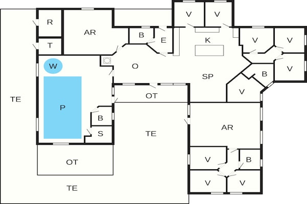 Foto van Luxe vakantieverblijf met zwembad - Vakantiehuis in Idestrup - FloorPlan