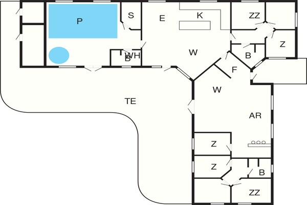 Foto van Luxe toevluchtsoord met zwembad in Kegnaes - Vakantiehuis in Sydals - FloorPlan
