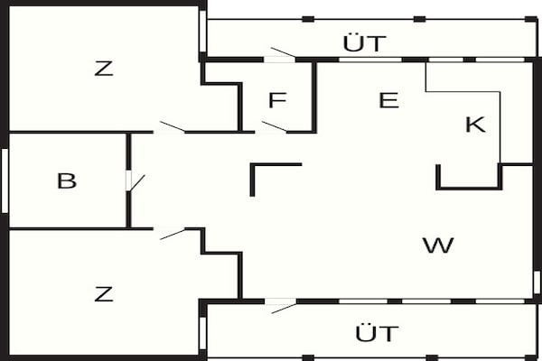 Foto van 5 persoons vakantie huis op een vakantie park in Karrebæksminde - FloorPlan
