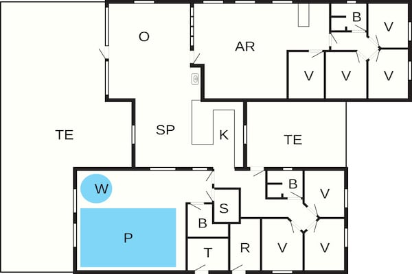 Foto van Luxe villa met zwembad in Lohals - Vakantiehuis in Tranekær - FloorPlan