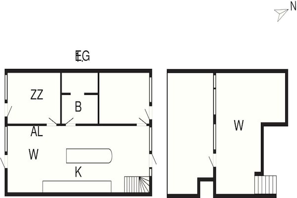Foto van 4 persoons vakantie huis op een vakantie park in Rømø - FloorPlan