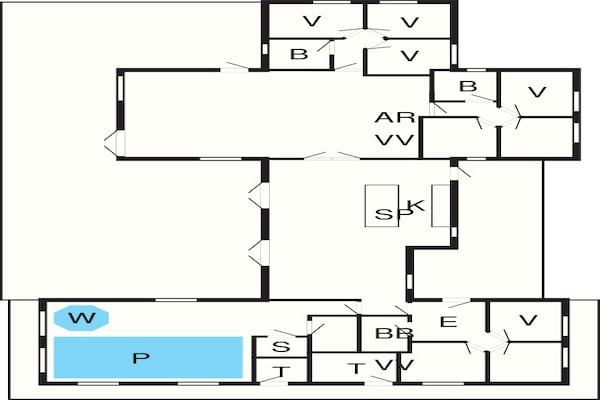 Foto van 24 persoons vakantie huis in Blåvand - Vakantiehuis in Blåvand - FloorPlan