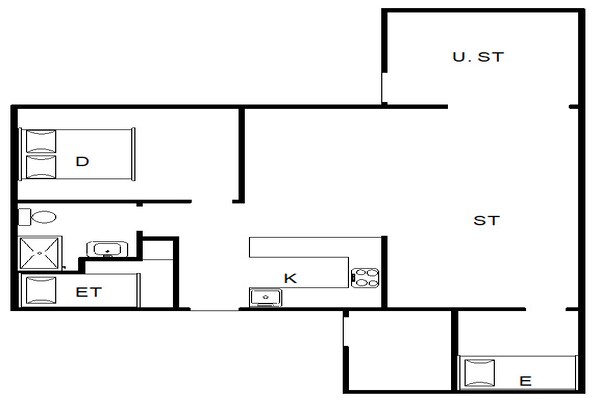 Foto van 4 persoons vakantie huis in Fanø - Vakantiehuis in Fanø - FloorPlan