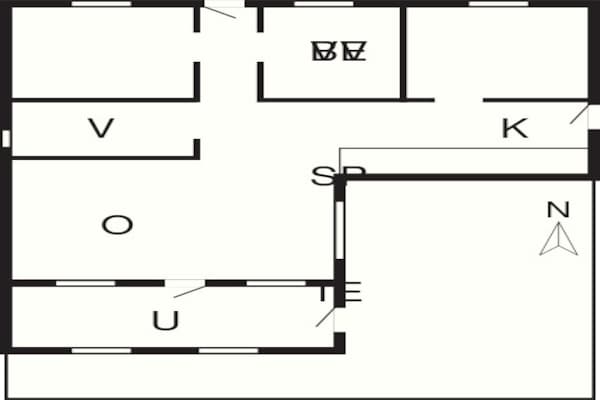 Foto van Rustig verblijf in Romo - Vakantiehuis in Rømø - FloorPlan