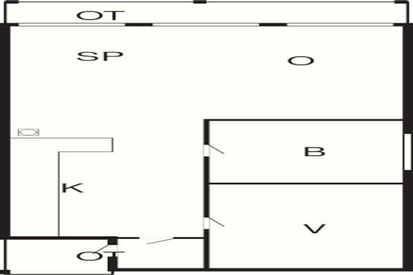 Foto van Bungalows aan de kust met toegang tot het strand - Vakantiehuis in Karrebæksminde - FloorPlan