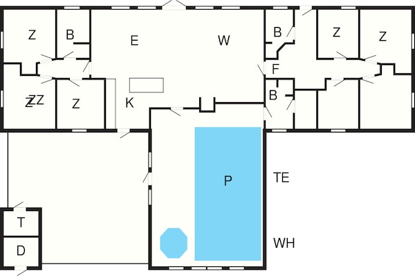 Foto van Luxe huis met zwembad vlak bij zee - Vakantiehuis in Ulfborg - FloorPlan