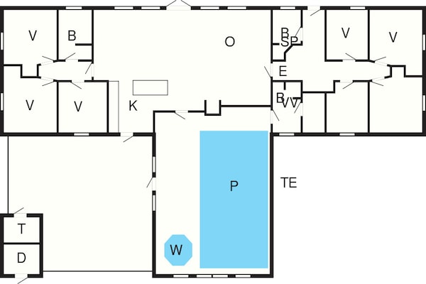 Foto van Luxe huis met zwembad vlak bij zee - Vakantiehuis in Ulfborg - FloorPlan