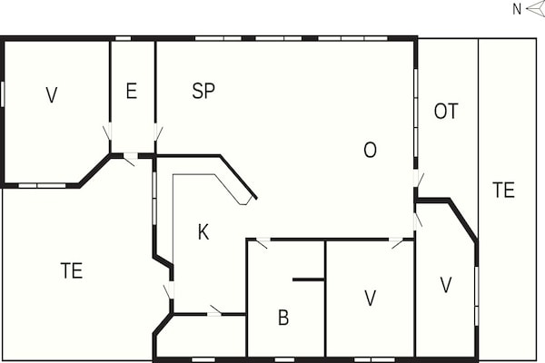 Foto van 6 Personen vakantie huis in Sæby - Vakantiehuis in Sæby - FloorPlan