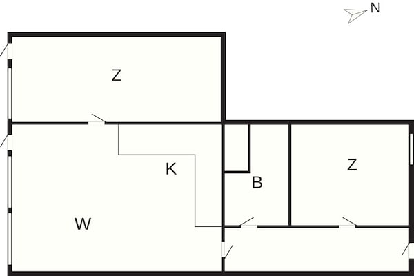 Foto van 4 Personen vakantie huis in Ringkøbing - Vakantiehuis in Ringkøbing - FloorPlan