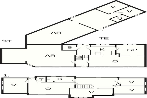 Foto van 4 sterren vakantie huis in Nørre Nebel - Vakantiehuis in Nørre Nebel - FloorPlan