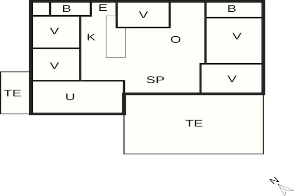 Foto van Vakantiehuis, 500m van het strand - Vakantiehuis in Dannemare - FloorPlan