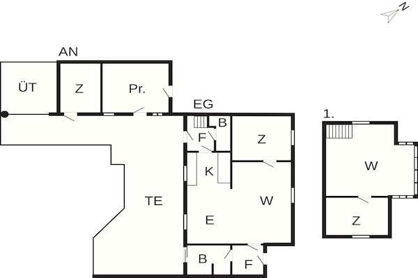 Foto van 4 sterren vakantie huis in Roslev - Vakantiehuis in Roslev - FloorPlan