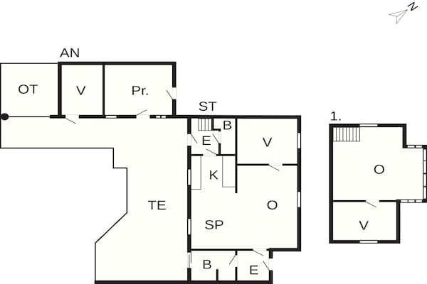 Foto van 4 sterren vakantie huis in Roslev - Vakantiehuis in Roslev - FloorPlan