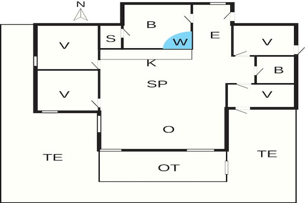 Foto van Rustig toevluchtsoord in de natuur, Albaek - Vakantiehuis in Ålbæk - FloorPlan