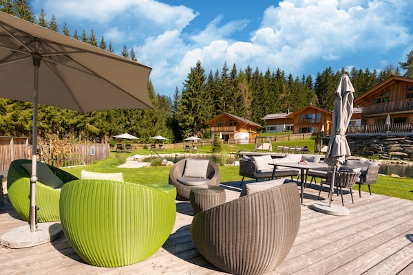 Foto van Gezellig chalet in Wölting in een charmant gebied. - TerraceBalcony