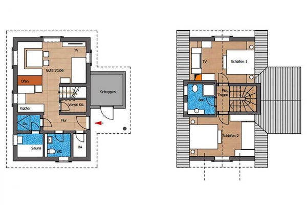 Foto van Twee-onder-een-kapwoningen, turfhuis - Vakantiehuis in Torfhaus - FloorPlan