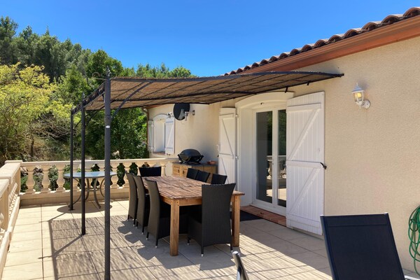 Foto van Wijngaard Villa Bliss - Vakantiehuis in Montbrun-des-Corbières - TerraceBalcony