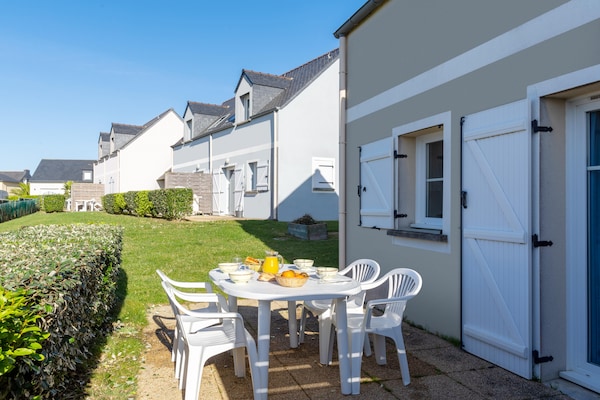 Foto van Bretagne Flat, strand en zwembad - Vakantiehuis in St Nic - TerraceBalcony