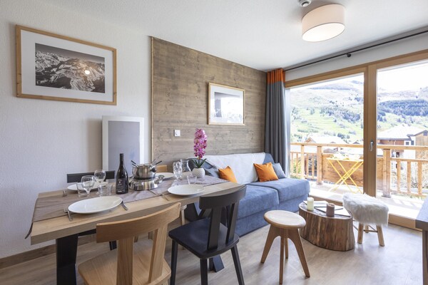 Foto van Appartement in Les Deux Alpes met Alpenzicht - Vakantiehuis in Les 2 Alpes - LivingRoom