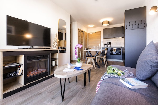 Foto van Appartement in Les Deux Alpes met Alpenzicht - Vakantiehuis in Les 2 Alpes - LivingRoom