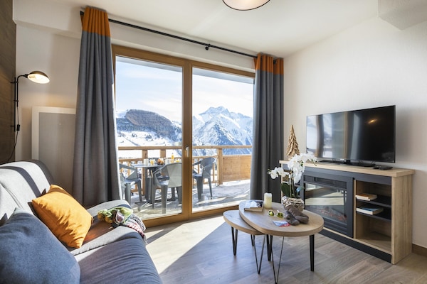 Foto van Appartement in Les Deux Alpes met Alpenzicht - Vakantiehuis in Les 2 Alpes - LivingRoom