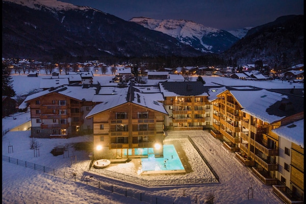 Foto van Appartement in Samoëns met Spa en Zwembad - Vakantiehuis in Samoëns - ExteriorWinter