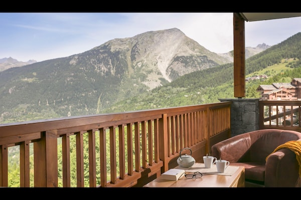 Foto van Appartement in Frankrijk met Spa en Uitzicht - Vakantiehuis in Sainte-Foy Tarentaise - TerraceBalcony