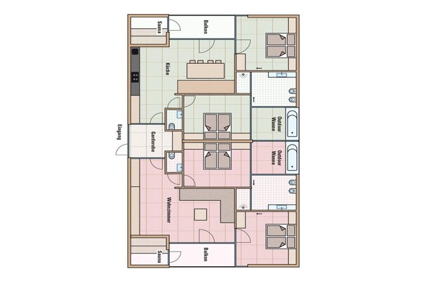 Foto van Boerderijloft Zonneschijn - Vakantiehuis in Valle di Casies - FloorPlan