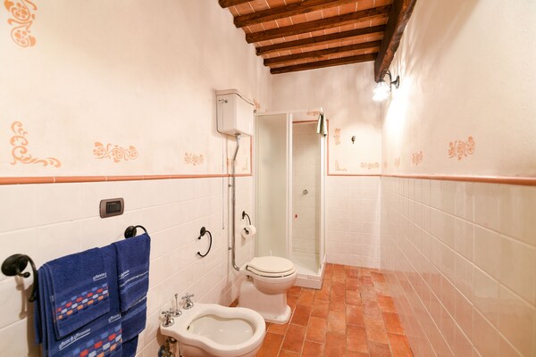 Foto van Comfortabel appartement met adembenemend uitzicht, nabij warmwaterbronnen - BathRoom