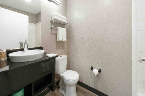 Foto van 1 tweepersoonsbed (queensize) | Rookvrij - Vakantiehuis in Tucker - BathRoom