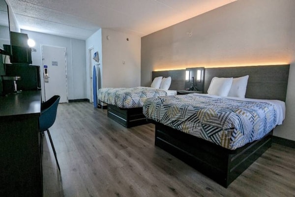 Foto van 2 tweepersoonsbedden | Koelkast - Vakantiehuis in Danvers - Facilities