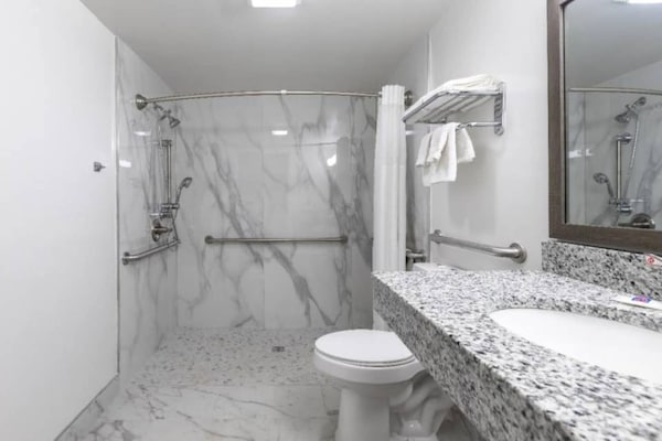 Foto van 1 tweepersoonsbed (queensize) | Roken toegestaan, koelkast (McFridge) - BathRoom