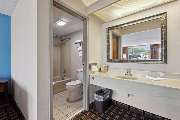 Foto van 2 tweepersoonsbedden (queensize) | Rookvrij - Vakantiehuis in Greeneville, TN - BathRoom