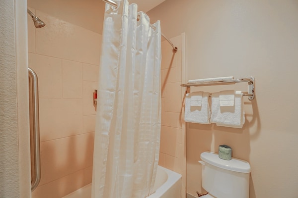 Foto van 2 tweepersoonsbedden (queensize) | Rookvrij - Vakantiehuis in Moulton, TX - BathRoom