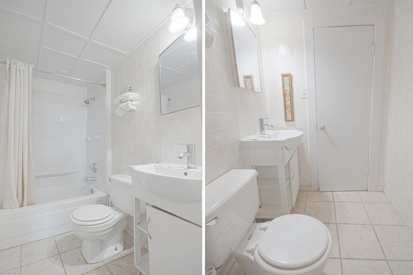 Foto van 2 tweepersoonsbedden | Rookvrij - Vakantiehuis in Hiawatha - BathRoom